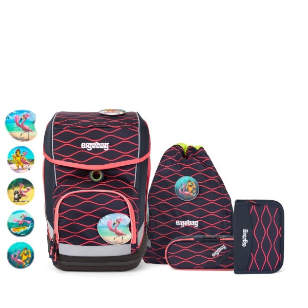 Ergobag Cubo WellenreitBär LUMI Edition Schulranzen Set 5tlg.